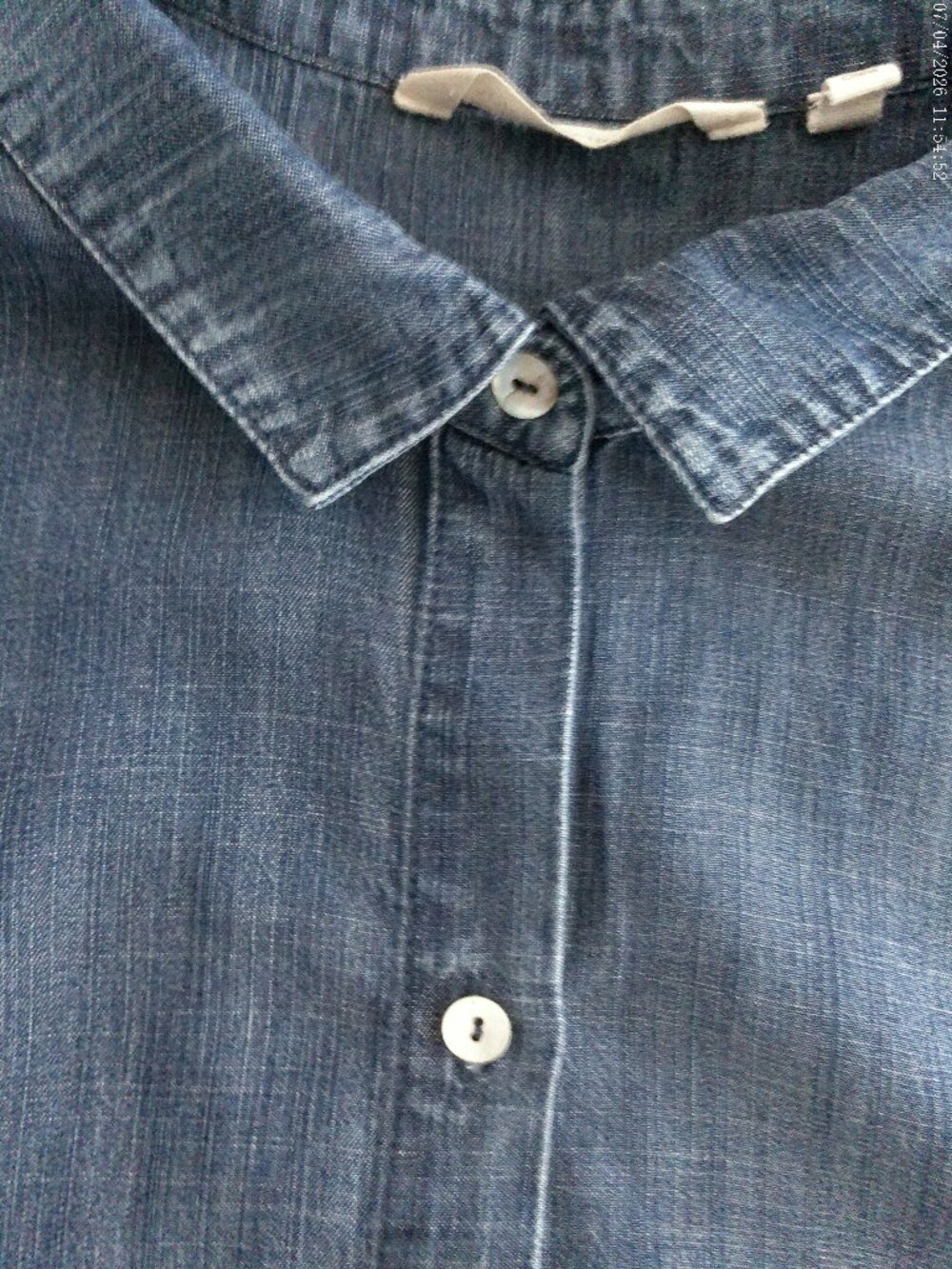 SOFT SURROUNDINGS Short Sleeve Button-Up Lyocell Blue Denim Blouse 2X - Picture 6 of 8